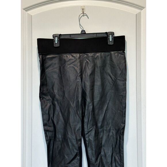 Club Monaco Black Faux Leather Front Pull-on Pants Size 12 - Picture 5 of 9